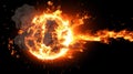 Explosive Energy: Dynamic Fireball Explosion with Fiery Flames and Flying Particles, Generative AI