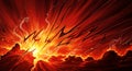 Explosive Fiery Hellscape Abyss Burst Royalty Free Stock Photo