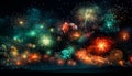 Explosive firework display ignites vibrant celebration in the night generated by AI Royalty Free Stock Photo
