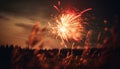 Explosive firework display ignites vibrant summer celebration outdoors generated by AI Royalty Free Stock Photo