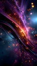 Explosive galactic burst of glowing cosmic energy with vibrant particles in deep space, perfect for sci-fi backgrounds, digital Royalty Free Stock Photo