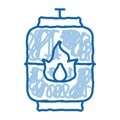 explosive gas tank doodle icon hand drawn illustration