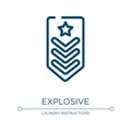 Explosive icon. Linear vector illustration from military badges collection. Outline explosive icon vector. Thin line symbol for