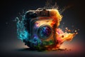 Explosive Luggage: Stunning Canon EOS 5D Mark IV Advertising Photography