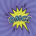 Explosive with omg word comic pop art style Royalty Free Stock Photo