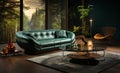 Explosive Photorealistic Design: Armchair, Sofa, Glass Coffee Table and Painting for a Contemporary and Comfortable Living Room