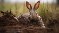 Explosive Pigmentation: Contest-winning Rabbit Hiding In The Dirt