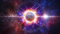 The Explosive Power of a Supernova in Space with stars and galaxies, Generative AI