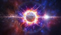 The Explosive Power of a Supernova in Space with stars and galaxies, Generative AI Royalty Free Stock Photo