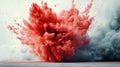 Explosive Red Cloud Formation Against Light Background Royalty Free Stock Photo