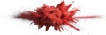 Explosive Red Powder Cloud Bursting Outward on White Background Royalty Free Stock Photo