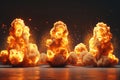 Explosive Set: A Collection of Dynamic and Powerful Explosions Royalty Free Stock Photo