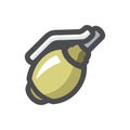 Grenade explosive shell Vector icon Cartoon illustration.