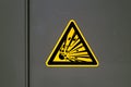 Explosive sign on a metal door Royalty Free Stock Photo