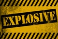 Explosive sign yellow with stripes Royalty Free Stock Photo