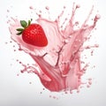 Explosive Strawberry Milk Dance - A Vivid Celebration of Flavors