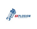 Explosive Weapon logo design vector, Explosive vector, Design Illustration Royalty Free Stock Photo