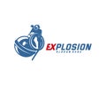 Explosive Weapon logo design vector, Explosive vector, Design Illustration Royalty Free Stock Photo