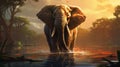 Explosive Wildlife: Hyper-detailed Elephant Concept Art