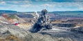 Explosure on open pit Royalty Free Stock Photo