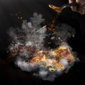 Explotion of flavours up in smoke Royalty Free Stock Photo