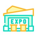 expo center color icon vector illustration