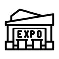 expo center line icon vector illustration