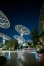 Dubai Sustainability Pavilion at night showing sustainable architecture grain Royalty Free Stock Photo