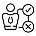 Expo manager icon outline vector. People event