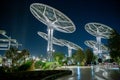 Expo2020 Sustainability Pavilion at night showing sustainable architecture grain in Dubai, UAE Royalty Free Stock Photo