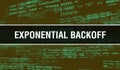 Exponential backoff concept with Random Parts of Program Code. Exponential backoff with Programming code abstract technology Royalty Free Stock Photo