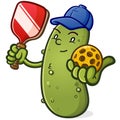 Pickleball Cartoon Mascot Wearing a Baseball Cap