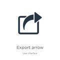 Export arrow icon vector. Trendy flat export arrow icon from user interface collection isolated on white background. Vector Royalty Free Stock Photo