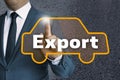Export car touchscreen is operated by businessman concept Royalty Free Stock Photo