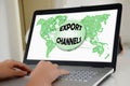 Export channels concept on a laptop screen Royalty Free Stock Photo