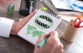 Export channels concept on a notepad