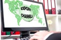 Export channels concept on a computer screen