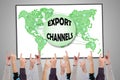 Export channels concept on a whiteboard