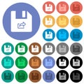 Export file round flat multi colored icons
