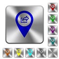 Export GPS map location rounded square steel buttons