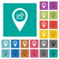 Export GPS map location square flat multi colored icons