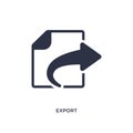 export icon on white background. Simple element illustration from user interface concept Royalty Free Stock Photo