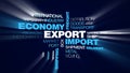 Export import economy freight global transportation logistics business cargo shipping commerce animated word cloud