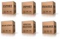 Export import shipping relocation cardboard box Royalty Free Stock Photo