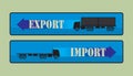 Export import signs,symbols