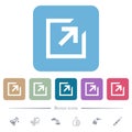 Export with inner arrow flat icons on color rounded square backgrounds