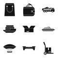 Export item icons set, simple style