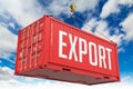 Export - Red Hanging Cargo Container.