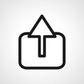 export line icon. upload linear outline icon Royalty Free Stock Photo