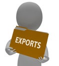 Exports Folder Shows International Selling And Binder 3d Rendering